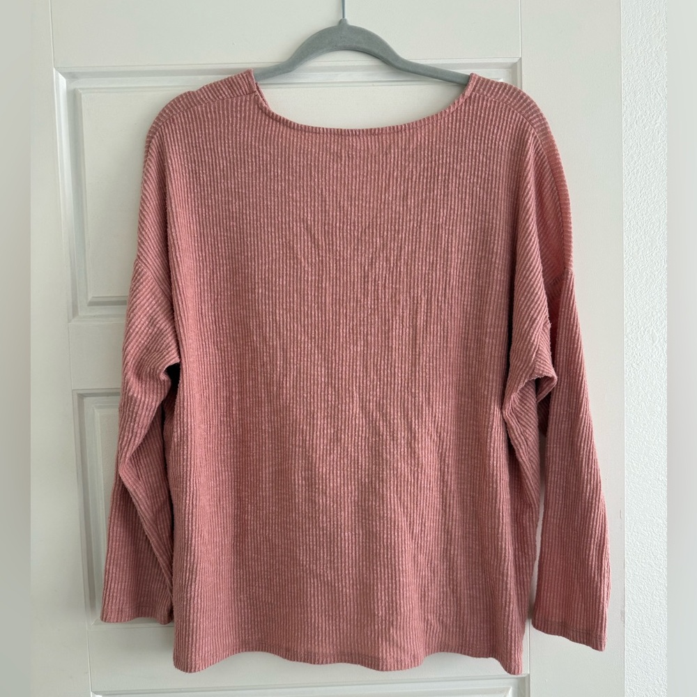 American Eagle Pink Knotted Long Sleeve Top Size Medium - Picture 4 of 5